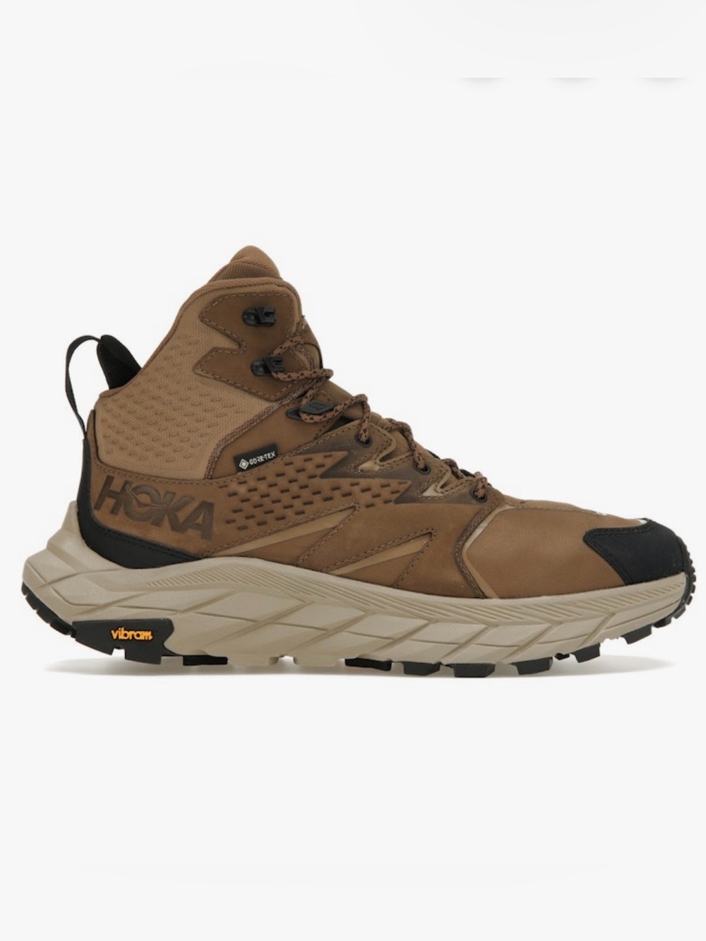 Hoka One One Anacapa Mid GTX 14 D Gore Tex Vibram Dune Elmwood Brown Black